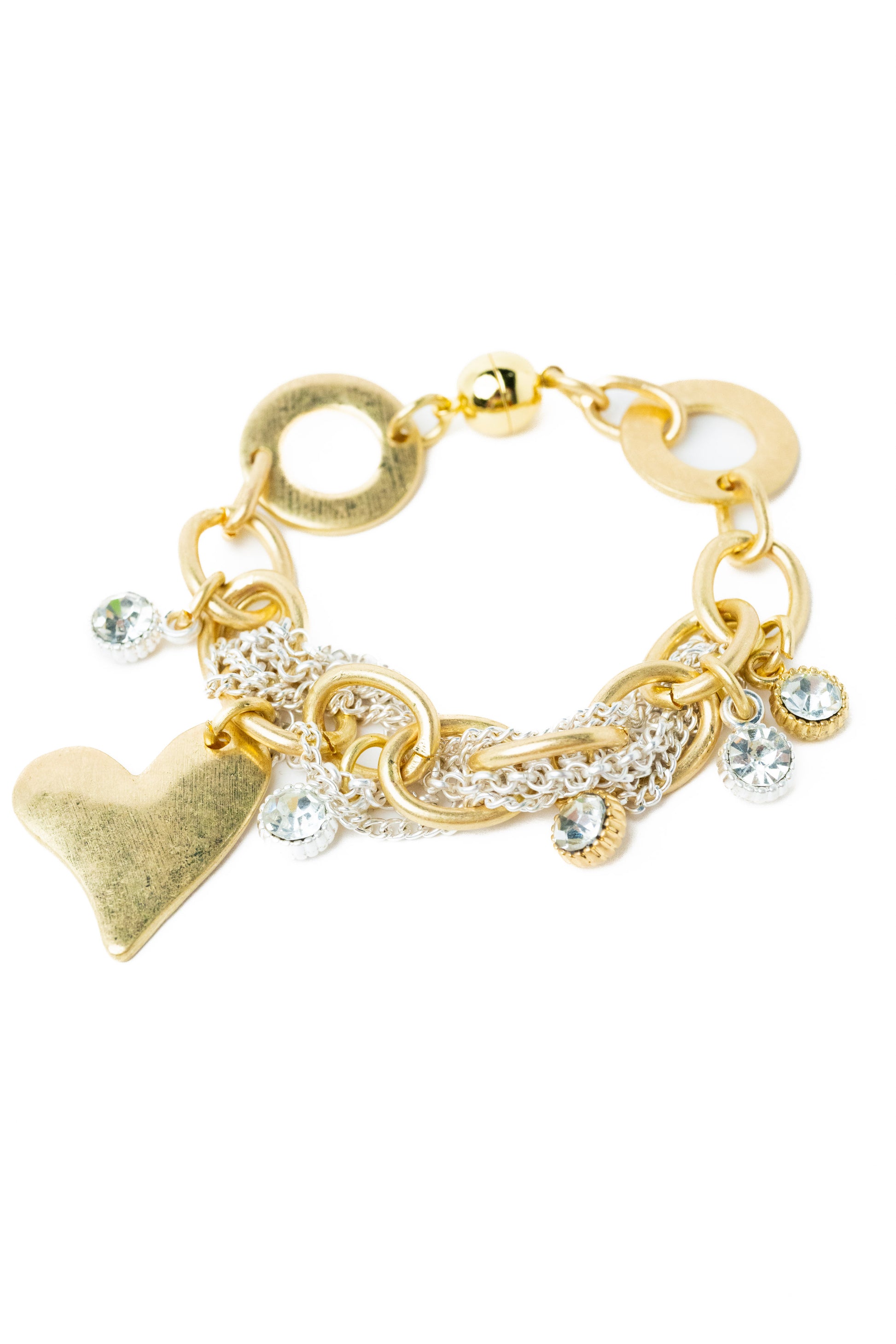Wild At Heart Bracelet - Gold Pearl White