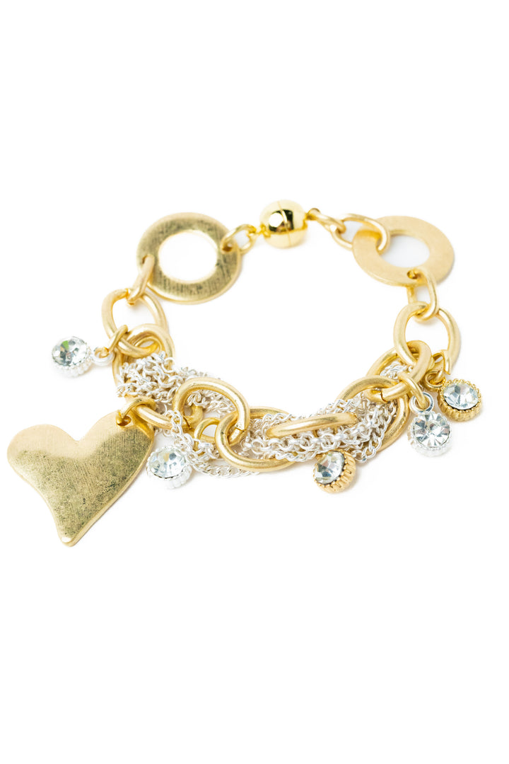 Wild At Heart Bracelet - Gold Pearl White