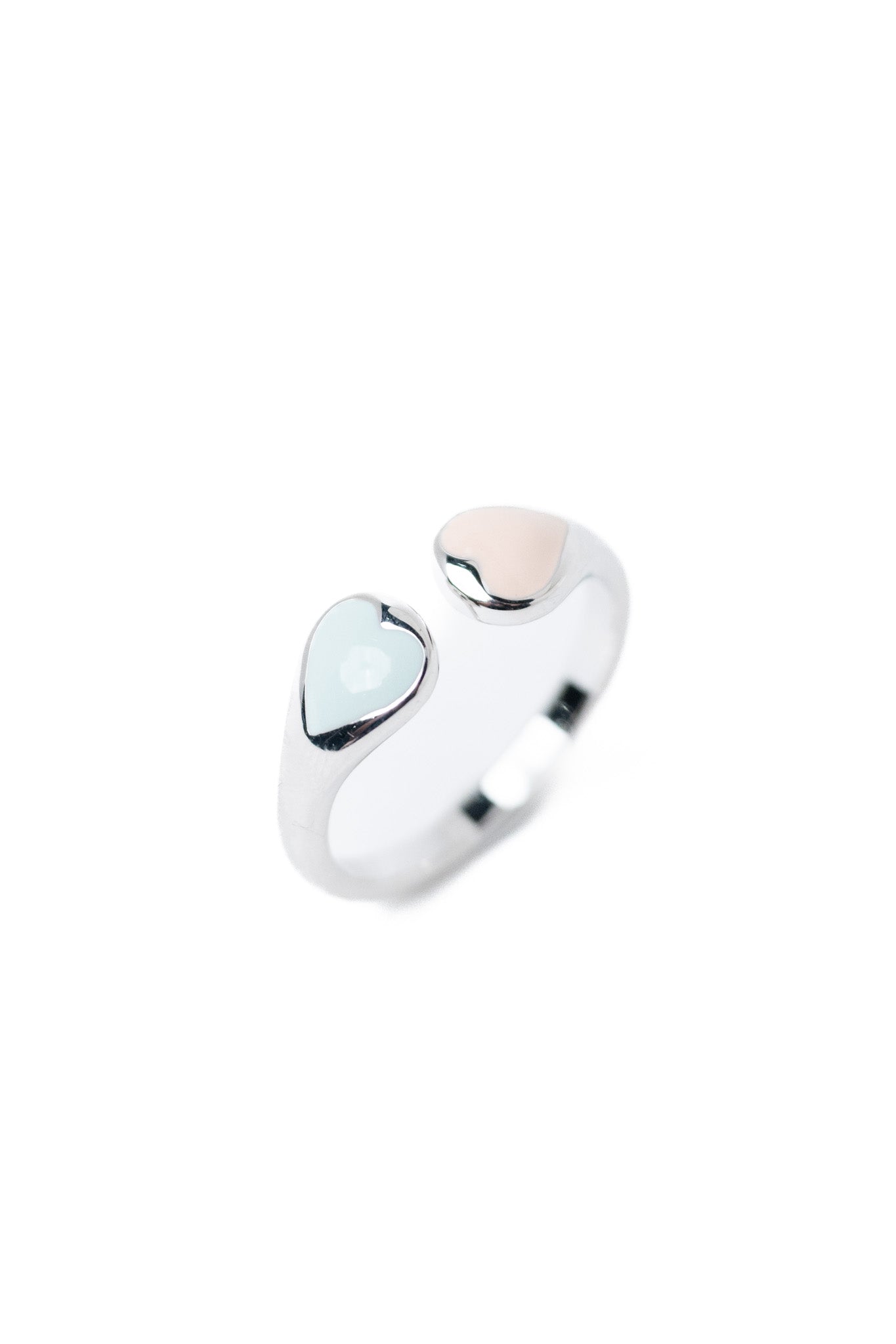 Saltwater Glow Heart Ring - Silver Pastel Dream