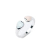 Saltwater Glow Heart Ring - Silver Pastel Dream