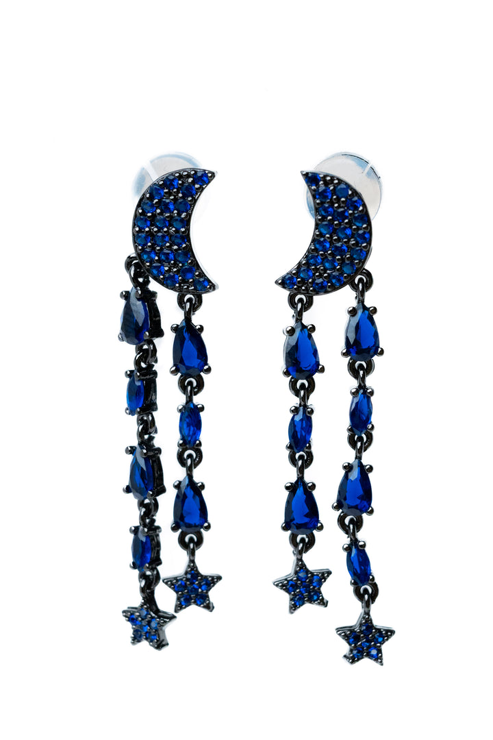 Meteor Shower Earrings - Gunmetal Navy