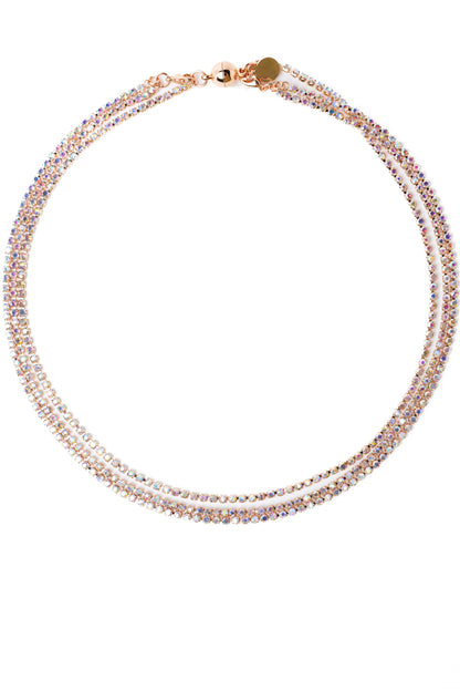 Stitches Necklace - Light Rose Gold AB