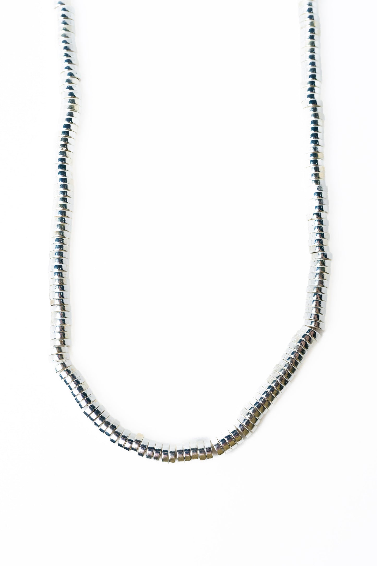 Elowen Necklace - Liquid Metallic Pearl White