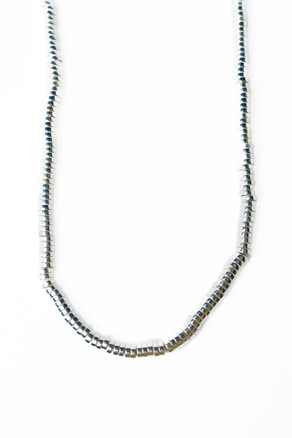 Elowen Necklace - Liquid Metallic Pearl White