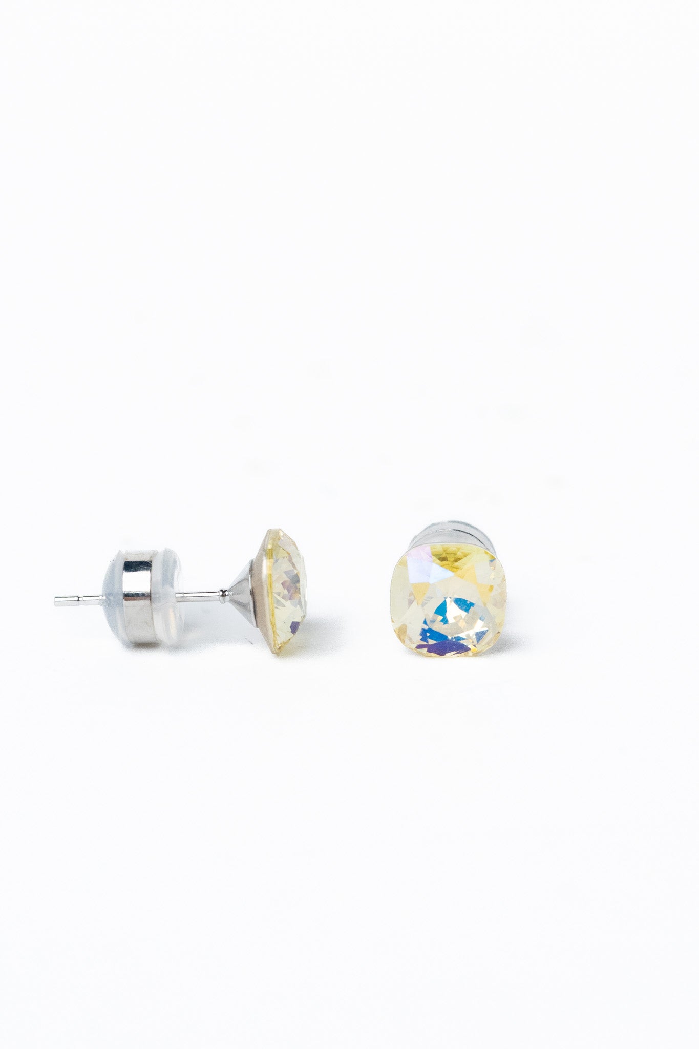 Lumi Earrings Square - Silver Buttercream
