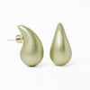 Big Drop Earrings - Metallic Kiwi