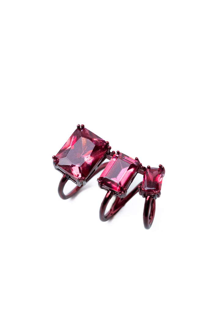 Kyra Ear Cuff - Metallic Burgundy
