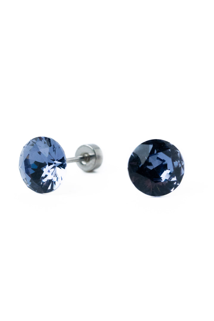 Prim Earrings Round - Silver Lavender Fields