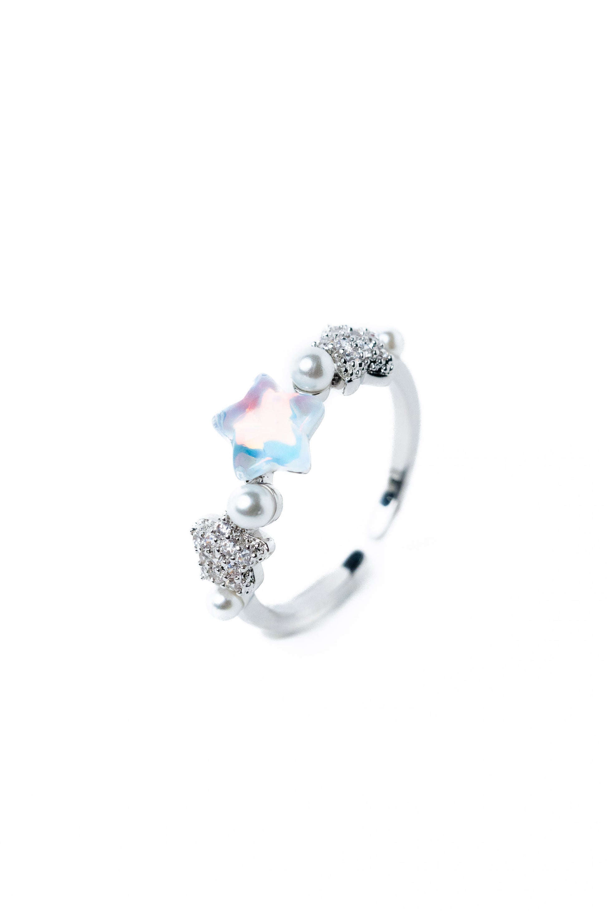 Star Wish Ring - Silver Opal