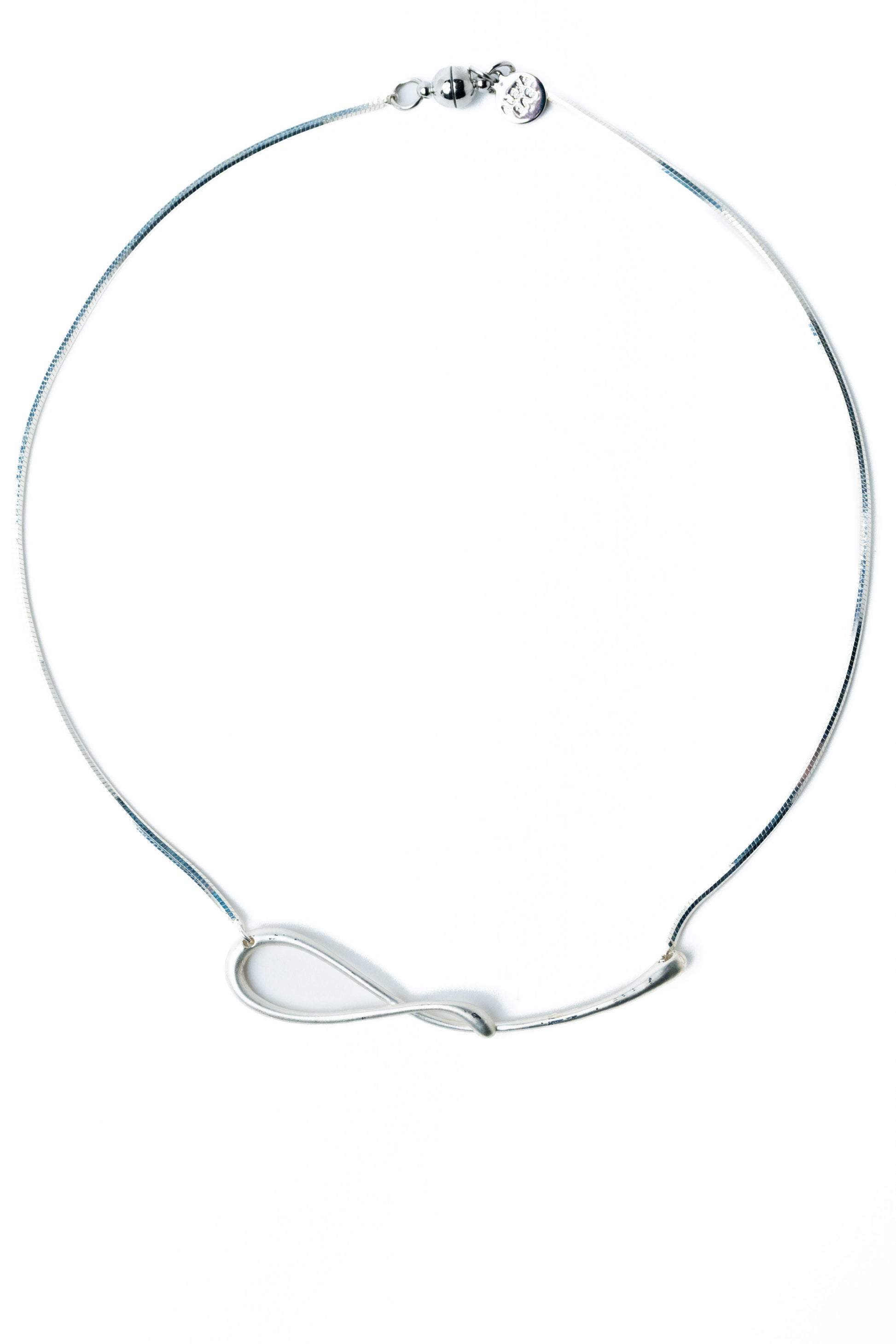 Summer Waves Necklace - Liquid Metallic Pearl White