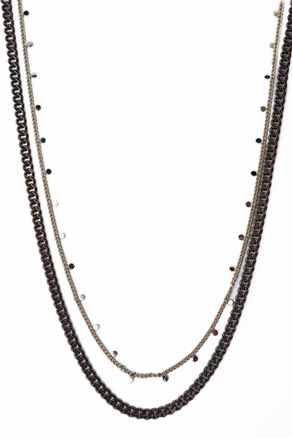 Kyran Necklace Long - Metallic Linen Metallic Latte Mist