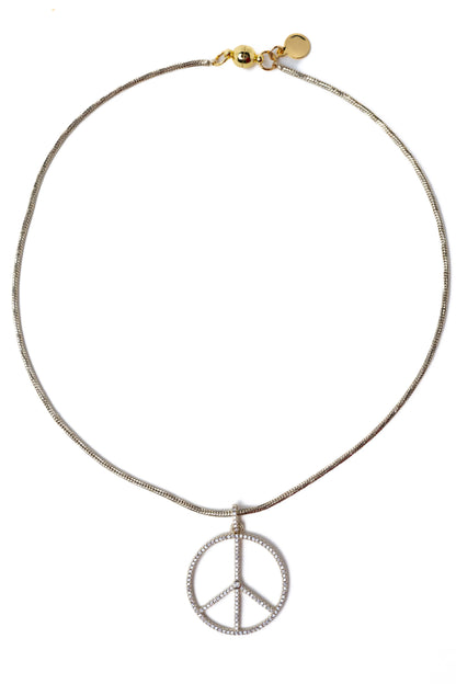 Let It Be Necklace - Metallic Linen
