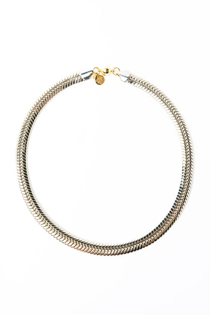 Evelyn Necklace - Metallic Linen