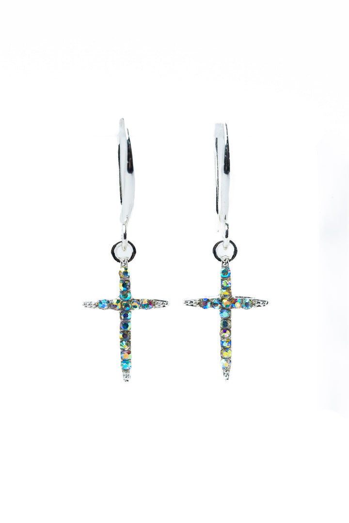 Like A Prayer Earrings - Liquid Metallic Pearl White Snow Glow
