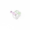 Coffee Break Double Rectangle Ring - Silver Pink Kiwi