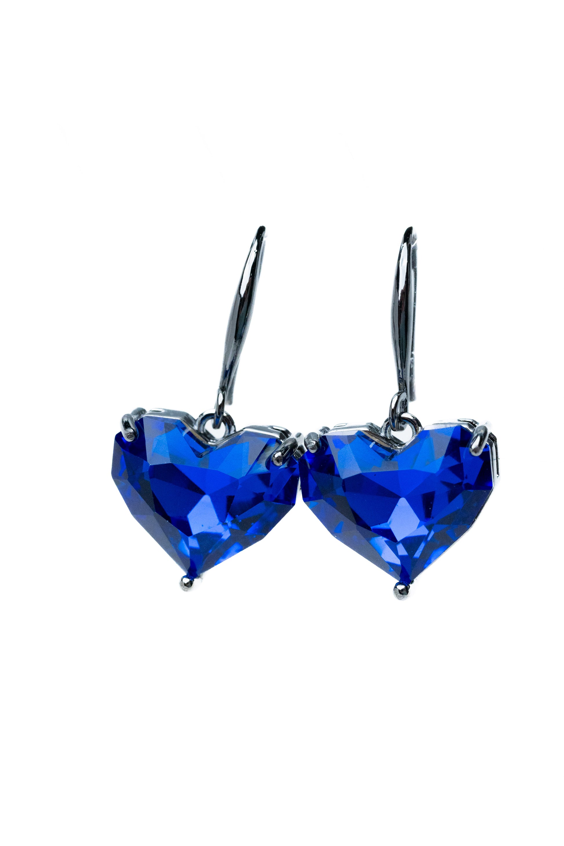 Glow Heart  Earrings - Gunmetal Blue Moon