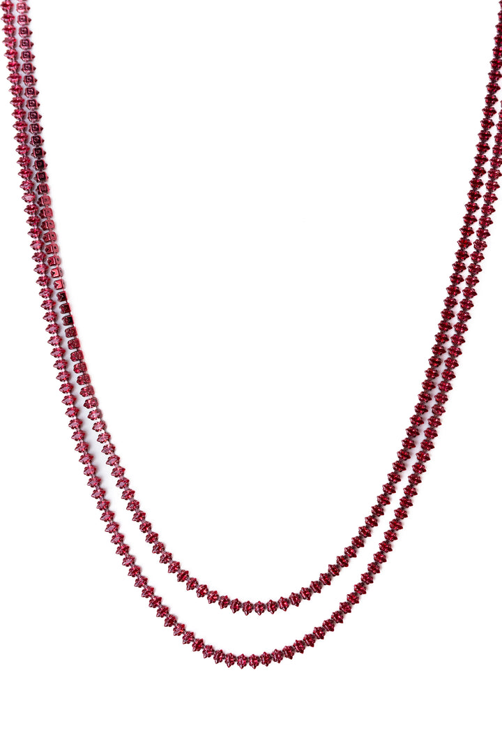 Shayla Necklace - Metallic Red Velvet