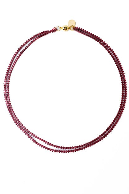 Shayla Necklace - Metallic Red Velvet
