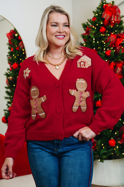 Sweet Like Gingerbread Man Cardigan