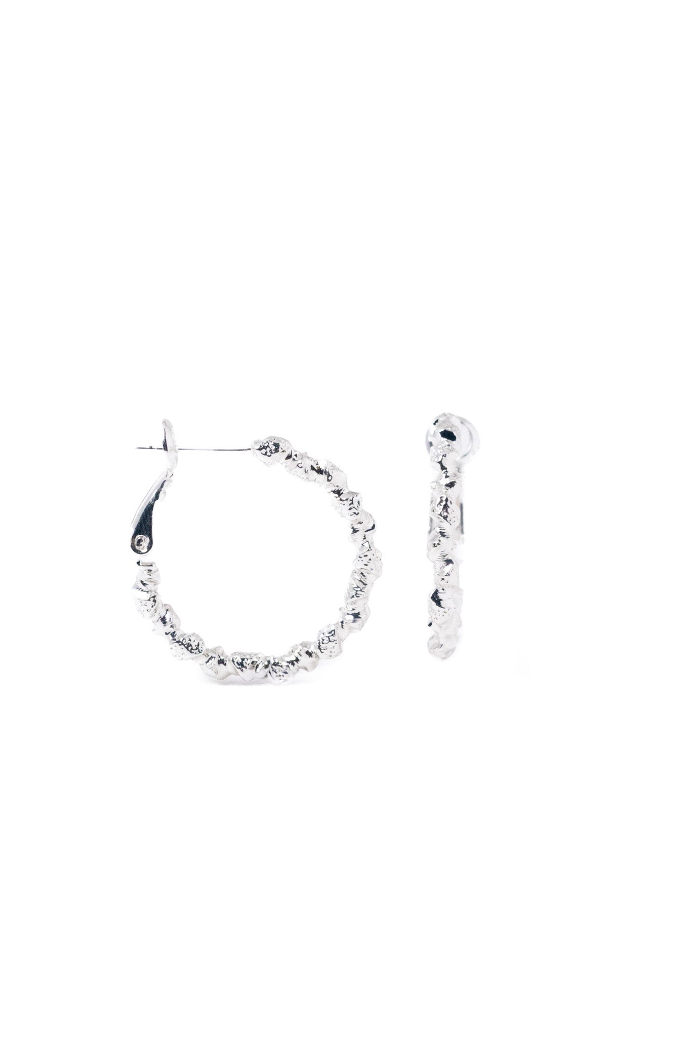 Minka Earrings - Liquid Metallic Pearl White
