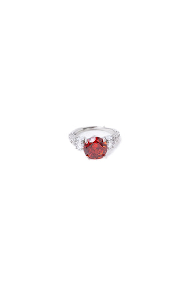 July Ring - Silver Strawberry
