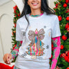 Leopard Bow Christmas Tree Tee