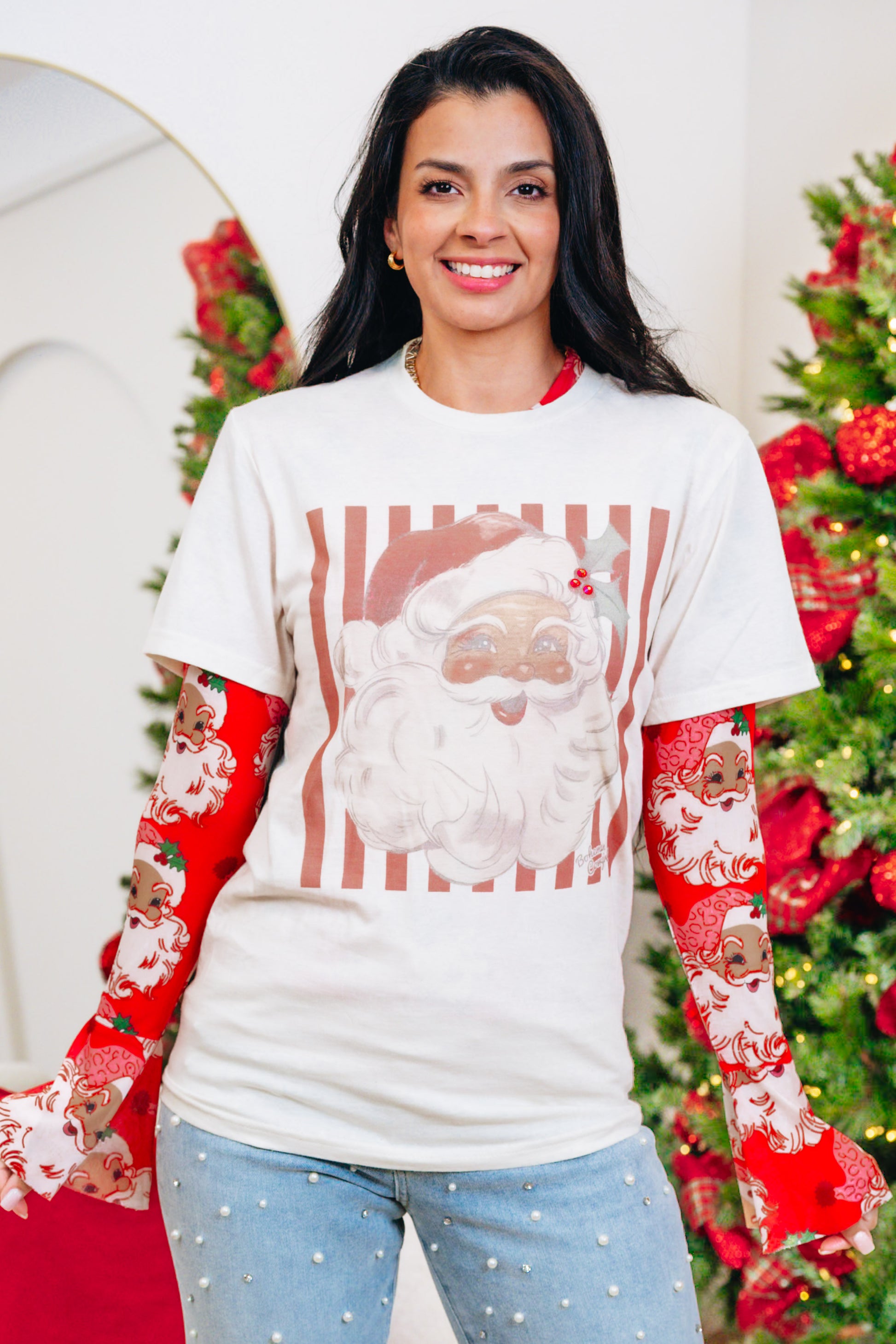 Vintage Stripe Santa Tee