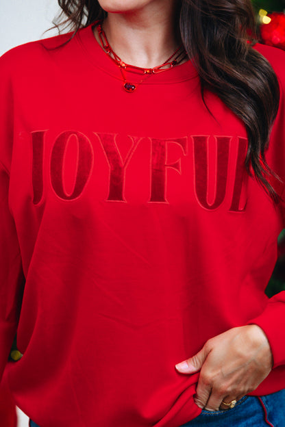 Joyful Velvet Patch Luxe Pullover