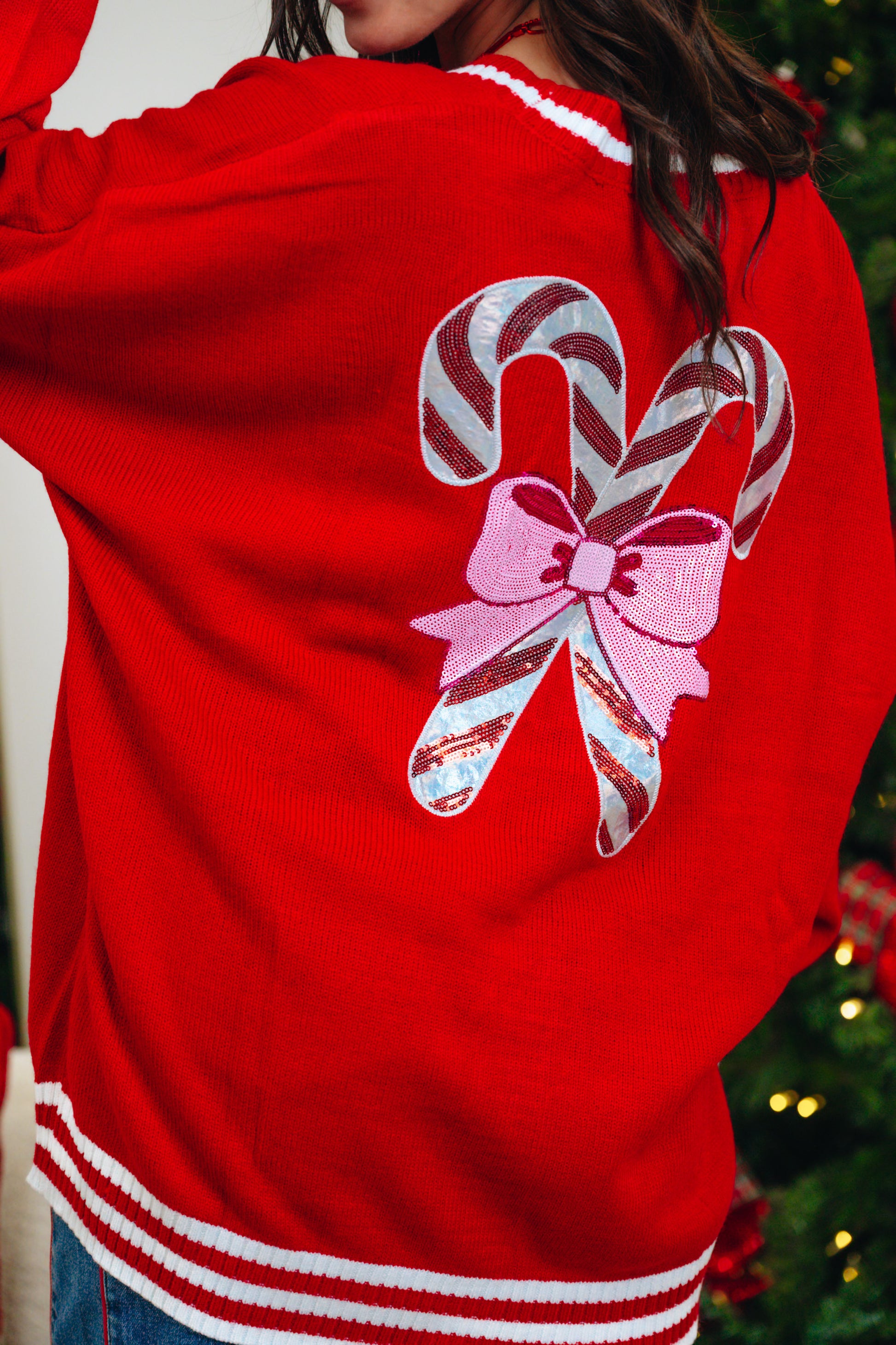 Candy Cane Relaxed Cardigan