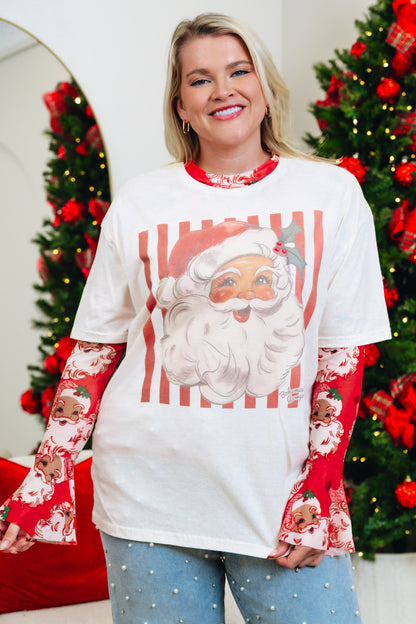 Vintage Stripe Santa Tee