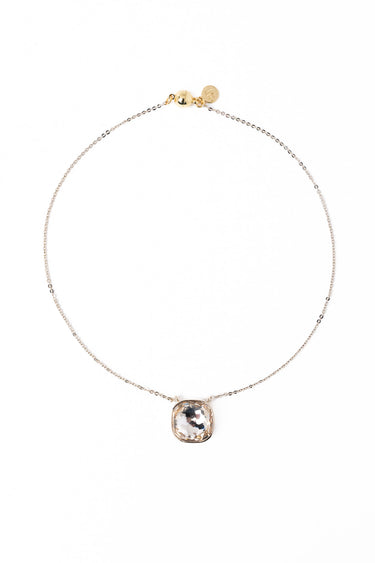 Crystal Glow Square Necklace - Linen Champagne Kiss
