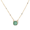 Mini Crystal Glow Square Necklace - Matcha