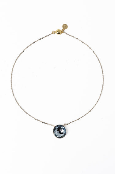 Crystal Glow Round Necklace - Linen Ice Blue
