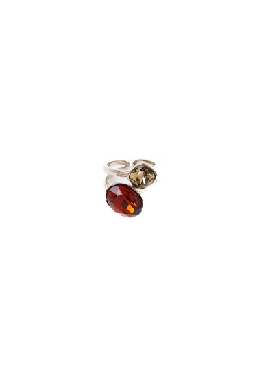 Coffee Break Square Round Ring - Metallic Linen Caramel
