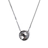 Crystal Glow Round Necklace - Gunmetal