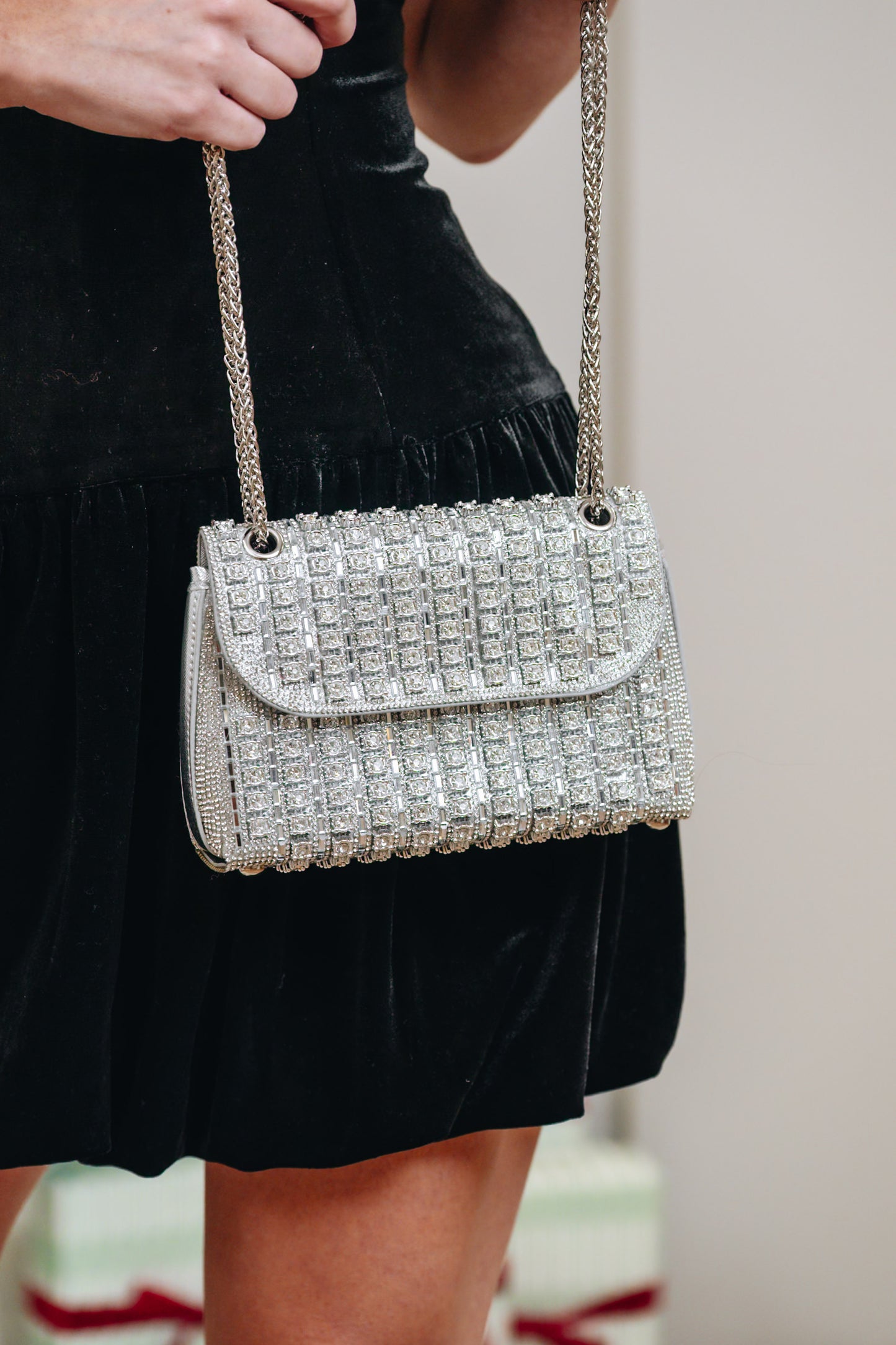 Shine Bright Rhinestone Chain Evening Shoulder Bag - 2 Colors!