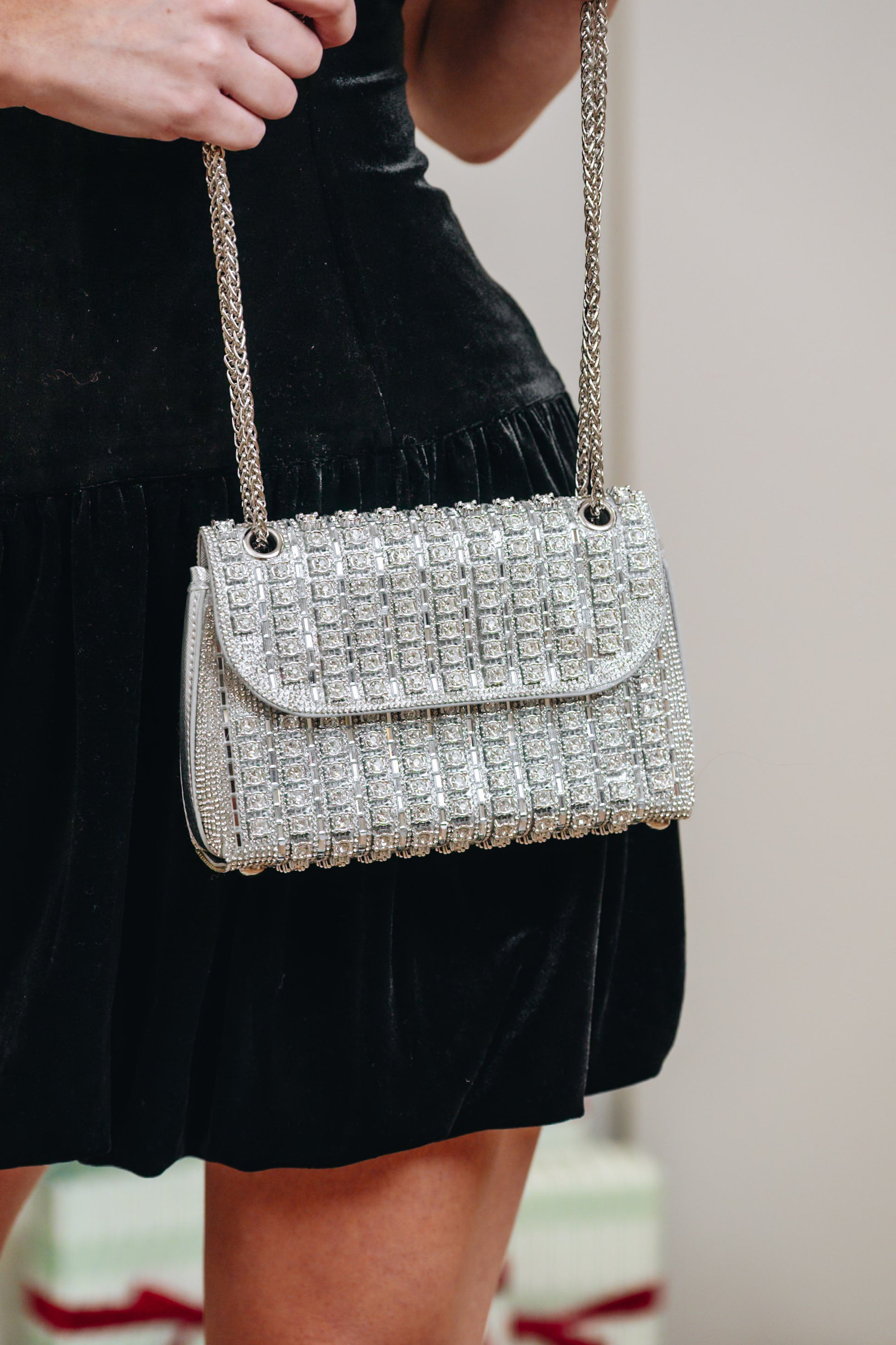 Shine Bright Rhinestone Chain Evening Shoulder Bag - 2 Colors!