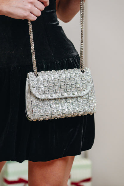 Shine Bright Rhinestone Chain Evening Shoulder Bag - 2 Colors!