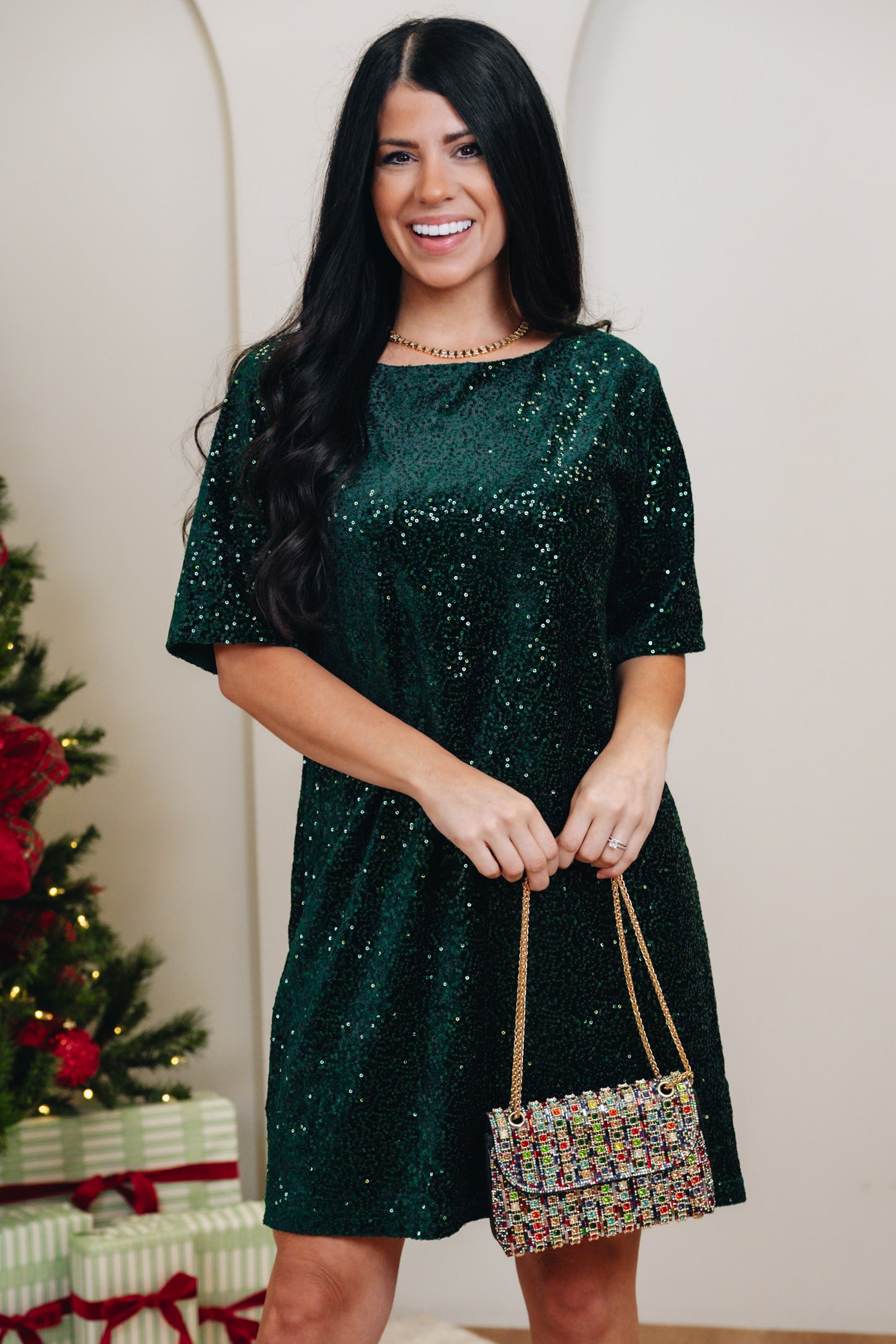 Action Packed Sequin Mini Dress - 2 Colors!