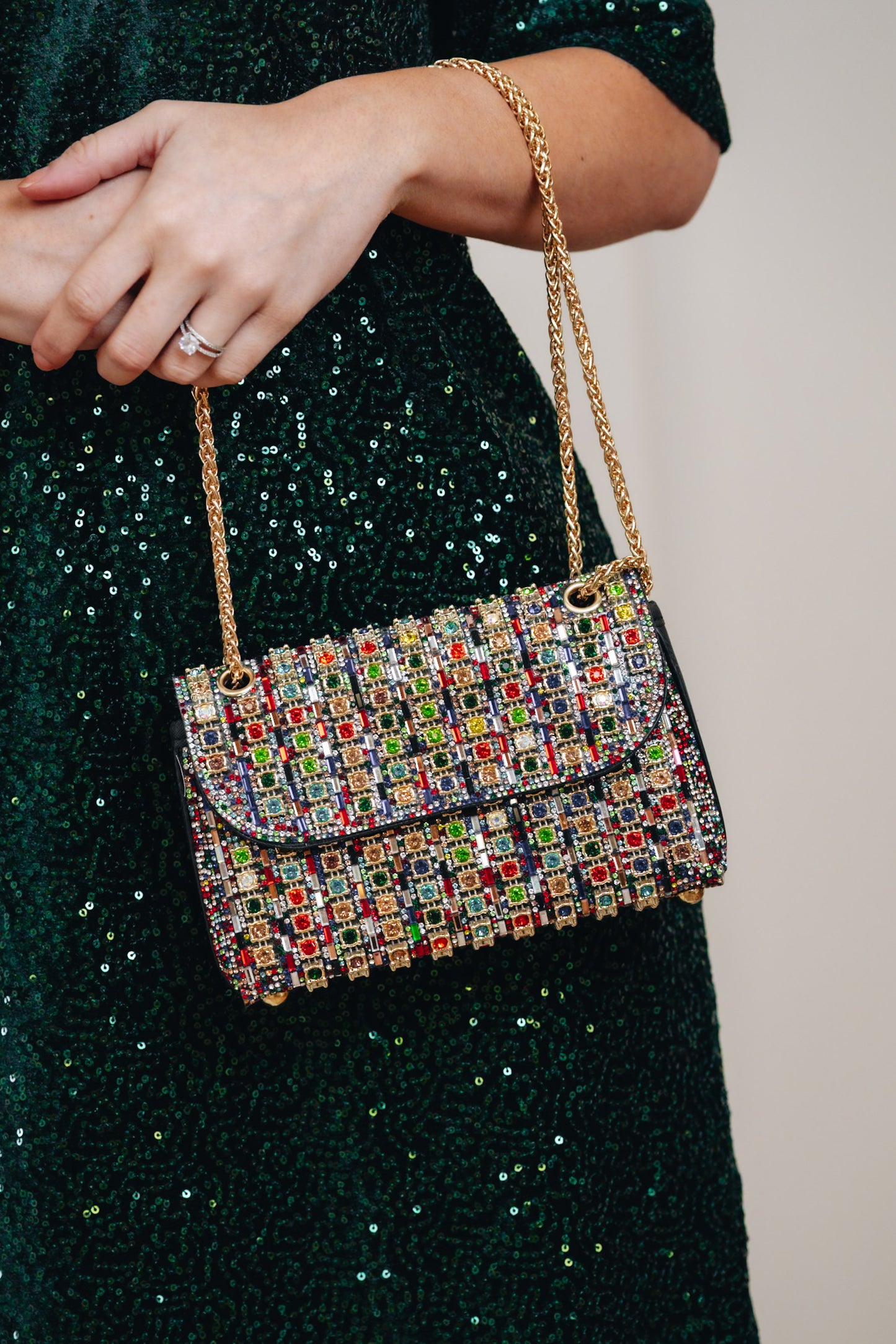 Shine Bright Rhinestone Chain Evening Shoulder Bag - 2 Colors!