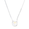 Crystal Glow Square Necklace - Liquid Metallic Pearl White Snow