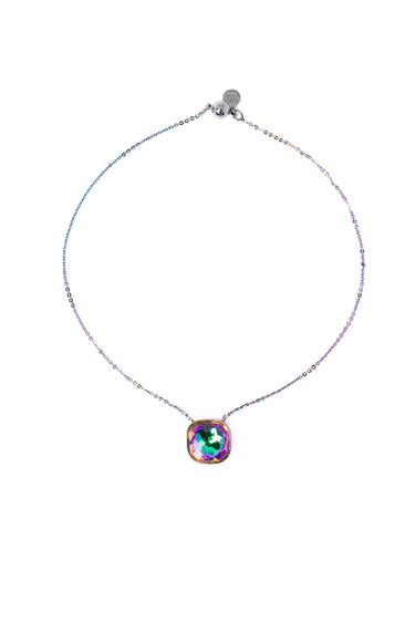Crystal Glow Square Necklace - Mystic