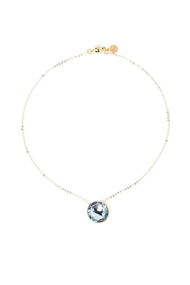 Crystal Glow Round Necklace - Moonlight Ice Blue