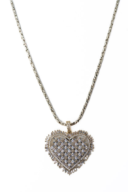 In My Heart Necklace - Metallic Linen