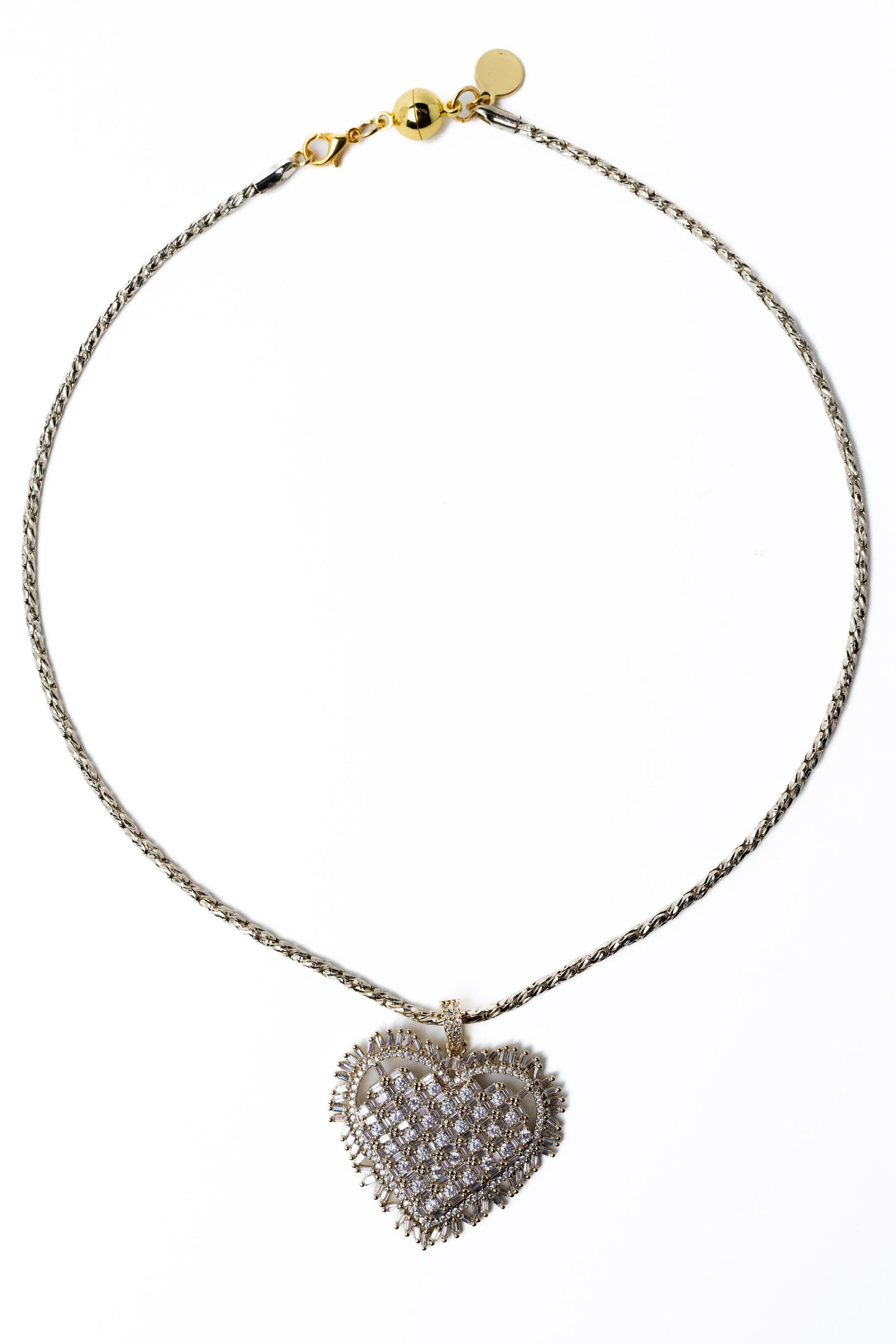 In My Heart Necklace - Metallic Linen