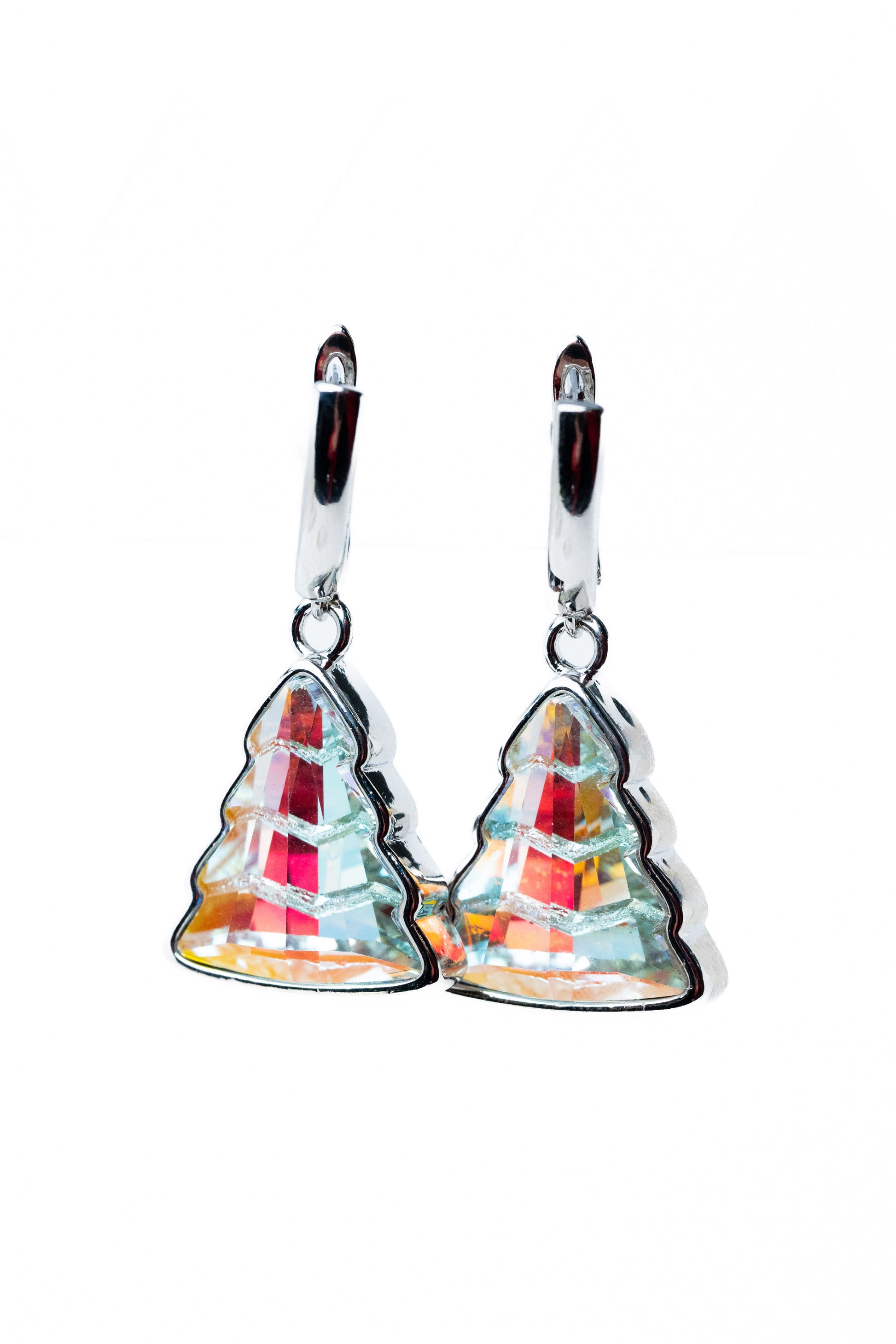Holiday Glow Earrings - Silver White Glow