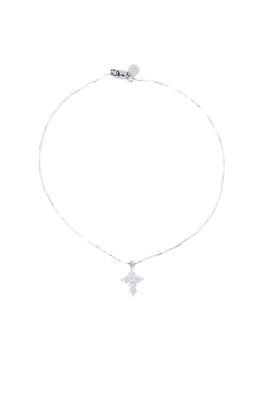 Forever Blessed Necklace - Liquid Metallic Pearl White
