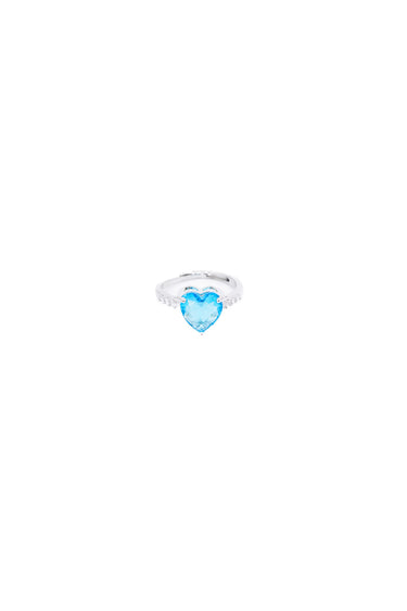 Crystal Love Ring - Silver Mermaid Blue