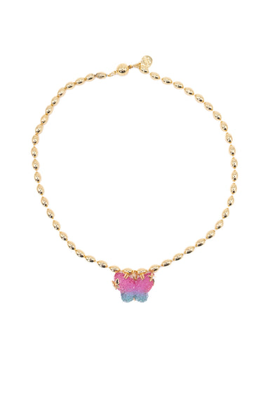 Spring Wings Necklace - Gold Sunset