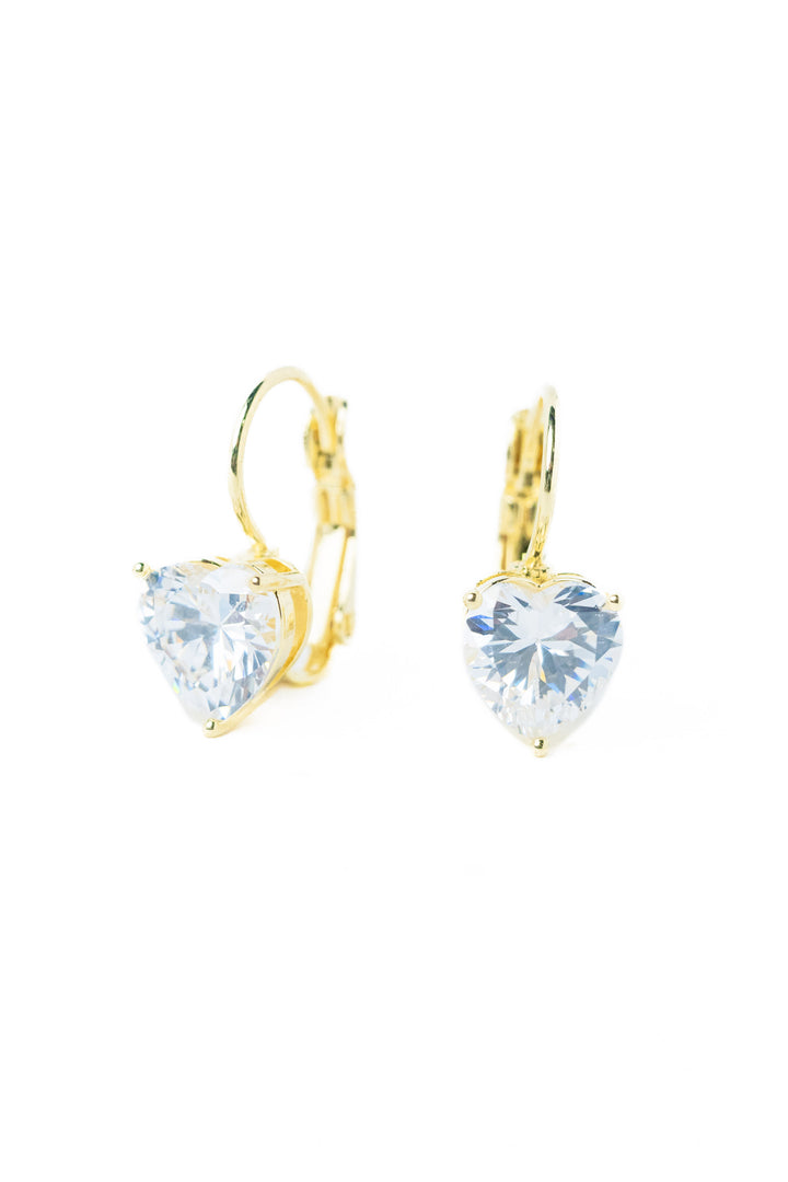 Our Hearts Earrings - Gold Clear
